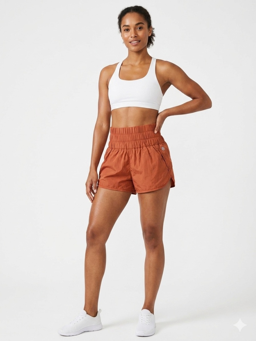 FP Movement by Free People Rust Orange High-Rise Elastic Waist Athletic Shorts - Picture 3 of 8